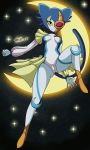  anime anthro breasts camel_toe cat cat_ears_(disambiguation) clothing feline female light lunalight_blue_cat mammal moon night pussy solo star suit xneostarx yu-gi-oh 