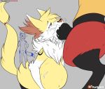  alternate_color animal_genitalia animal_penis anthro big_penis braixen bunnyonthefence colored cum cum_inflation eeveelution fan_character huge_penis hybrid_penis inflation lucario male nintendo oral penis pok&eacute;mon pok&eacute;mon_(species) redoxx sex umbreon video_games 