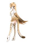  :&lt; blonde_hair boots brown_hair cheetah_(kemono_friends) cheetah_ears cheetah_print cheetah_tail elbow_gloves extra_ears full_body gloves gradient_hair ise_(0425) kemono_friends long_hair looking_at_viewer multicolored_hair necktie pleated_skirt print_gloves print_legwear print_neckwear print_skirt shirt short_sleeves simple_background skirt solo standing thighhighs v-shaped_eyebrows very_long_hair white_background white_shirt yellow_eyes 