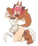  animal_ear_fluff animal_ears apron belt_collar cat_ears cat_paws cat_tail fang fate/grand_order fate_(series) gloves highres naked_apron one_eye_closed open_mouth paw_gloves paw_shoes paws pink_hair shoes simple_background sketch solo taikodon tail tamamo_(fate)_(all) tamamo_cat_(fate) white_background yellow_eyes 
