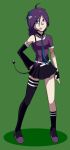  blue_eyes purple_hair shoes single_thighhigh skirt thighhighs vocaloid_(cosplay) zone-tan 