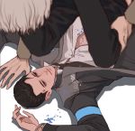  2boys age_difference anal button connor_(detroit) cuffs detroit:_become_human formal handcuffs hank_anderson male male_focus multiple_boys sex shirt suit tagme tie yaoi 