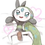  &lt;3 blue_eyes blush disembodied_penis erection female forehead_jewel full_body green_hair hair happy happy_sex humanoid legendary_pok&eacute;mon long_hair looking_at_viewer lying male male/female meloetta meloetta_(aria_form) nintendo not_furry on_back open_arms open_mouth penetration penis pok&eacute;mon pok&eacute;mon_(species) sex simple_background smile solo_focus spread_legs spreading vaginal vaginal_penetration video_games white_background youjomodoki 