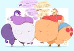  2018 absurd_res anthro anthrofied applejack_(mlp) belly big_belly big_breasts biped blonde_hair breasts clothed clothing cutie_mark deep_navel dialogue digital_media_(artwork) english_text equine female footwear friendship_is_magic hair hat hi_res horn hyper hyper_belly mammal morbidly_obese my_little_pony navel obese one_eye_closed overweight rarity_(mlp) sirmasterdufel text unicorn vore 