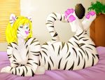  butt feline girly mammal nyland overweight paws tiger white_tiger 