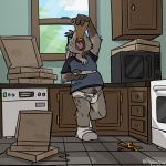  belly briefs bulge caprine clothing cute eating food gary goat invalid_color kitchen male mammal overweight slightly_chubby soft tinydeerguy underwear 