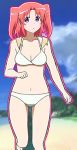  :o bare_shoulders bikini cloud horizon legs medium_breasts mikakunin_de_shinkoukei sky sr_gacha swimsuits tsumugi_bikini two_side_up white_bikini yonomori_kobeni 