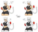  2018 animal_humanoid big_breasts big_thighs breasts cat_ears_(disambiguation) cat_humanoid cat_tail clothed clothing digital_media_(artwork) feline female hair hi_res huge_breasts humanoid komugi_(metalling) legwear mammal metalling model_sheet monster_girl_(genre) muscular muscular_female pinup pose simple_background solo thick_thighs thigh_highs wide_hips 
