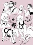  ! 2018 animal_genitalia animal_penis anthro bardeaux bdsm bit_gag blush bondage bound bovine cattle clothed clothing digital_drawing_(artwork) digital_media_(artwork) duo english_text equine equine_penis erection facial_hair french_kissing fur gag gagged hair harness harness_bit_gag hi_res horn horse human kissing male male/male mammal muzzle_(object) muzzled open_mouth penis penis_milking petplay ponyplay roleplay saddle shirt simple_background sweat tank_top teeth text transformation 