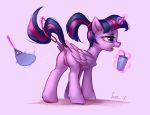  2018 alternate_hairstyle beverage blush butt clitoris cup cutie_mark dock equine eyebrows eyelashes feathered_wings feathers female feral friendship_is_magic glowing_horn hair hair_tie hand_fan hi_res hooves horn iuth levitation magic mammal multicolored_hair my_little_pony nude open_mouth ponytail purple_background purple_eyes purple_feathers pussy short_hair signature simple_background solo sparkles standing straw sweat teeth tongue twilight_sparkle_(mlp) winged_unicorn wings 