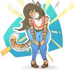  anthro bagelcollector belt bulge clothed clothing crossdressing feline footwear girly high_heels looking_at_viewer makeup male mammal shoes smile solo standing thick_thighs tiger wide_hips 