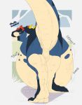  &lt;3 2018 belly big_belly dinosaur english_text female_pred feral looking_back nummynumz post_vore signature text vore 