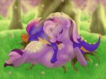  2018 ambiguous_gender equine female feral fur g3_spike_(mlp) hair hooves itoruna mammal my_little_pony purple_fur purple_hair wysteria_(mlp) 