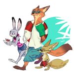  2018 anthro canine clothed clothing disney female fennec finnick fox fur judy_hopps lagomorph male mammal nick_wilde rabbit summer yasiplay zootopia 