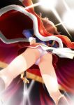  absurdres aijou_karen ass blush boots brown_hair bunji cape crown highres kneepits lens_flare lens_flare_abuse mini_crown panties pantyshot possibility_of_puberty_(sword) shoujo_kageki_revue_starlight skirt solo sword twintails underwear upskirt weapon white_panties 