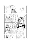  bangs bare_shoulders breasts cleavage closed_eyes comic commentary_request fate/grand_order fate_(series) greyscale hairband hands_on_another's_cheeks hands_on_another's_face height_difference kamejiro_(sasakame) lolita_hairband long_hair looking_at_another monochrome multiple_girls open_mouth saint_martha stheno translation_request twintails veil 
