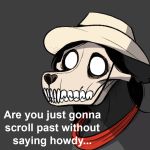  2018 ambiguous_gender canine cowboy_hat english_text hat keadonger mammal reaction_image scp-1471 scp_foundation skull solo text 