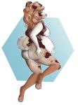  anthro belly breasts butt canine cutedeer female mammal nude pinup pose pregnant simple_background solo 