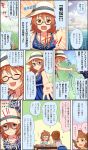  araki_hina brown_eyes brown_hair cinderella_girls_gekijou comic curly_hair dress eyebrows glasses hat highres idolmaster idolmaster_cinderella_girls idolmaster_cinderella_girls_starlight_stage messy_hair multiple_girls official_art oonishi_yuriko third-party_edit third-party_source tokyo_big_sight translation_request 