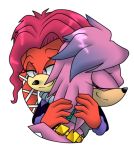  alpha_channel echidna eyes_closed female hair half-closed_eyes hug julie-su lien-da mammal monotreme pink_hair simple_background smile sonic_(series) transparent_background 