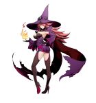 1girl ass black_sclera blazblue blazblue:_cross_tag_battle breasts cape detached_sleeves dress fire full_body gloves grin hair_over_one_eye hat high_heels highres konoe_a_mercury large_breasts long_hair official_art phantom_(blazblue) pink_hair shiny shiny_clothes shiny_hair shiny_skin simple_background smile solo thighhighs very_long_hair white_background witch witch_hat yellow_eyes 