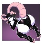  anthro ass_up big_butt bulge butt clothed clothing crossdressing girly lavenderpandy legwear looking_back male mammal marsupial opossum rubber solo thigh_highs underwear 