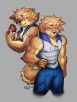  2018 abs absurd_res anthro biceps canine clothed clothing digital_media_(artwork) fully_clothed fur hair hi_res hoodie jeurantaes male mammal muscular muscular_male wolf wolfmalro 