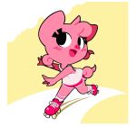  clothed clothing female gaturo mammal mina_(gaturo) pig pink_skin porcine rollerskates 
