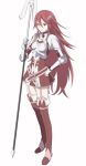  1girl armor armored_dress artist_request belt boots elbow_gloves fire_emblem fire_emblem:_kakusei fire_emblem_heroes garter_straps gauntlets gloves long_hair nintendo polearm red_eyes red_hair skirt smile solo spear tagme thigh_boots thighhighs tiamo very_long_hair weapon 