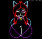  2018 anthro bell_collar big_breasts bra breasts canine clothing collar female fey96 fox glowing hair kyra_tucker_(fey96) looking_at_viewer mammal one_eye_closed red_hair smile tongue tongue_out underwear wink 