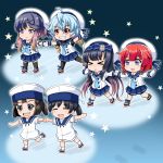  &gt;_&lt; bike_shorts black_hair black_legwear blonde_hair blue_hair blue_neckwear blue_ribbon blue_sailor_collar blue_skirt bob_cut braid brown_hair chibi closed_eyes commentary_request daitou_(kantai_collection) dress etorofu_(kantai_collection) gloves gradient_hair hat hiburi_(kantai_collection) highres ice_skates ice_skating kantai_collection kneehighs long_hair long_sleeves matsuwa_(kantai_collection) multicolored_hair multiple_girls neckerchief outstretched_arms pantyhose pink_hair pleated_skirt ponytail puffy_short_sleeves puffy_sleeves purple_eyes purple_hair red_eyes red_hair ribbon sado_(kantai_collection) sailor_collar sailor_dress sailor_hat school_uniform serafuku shirt short_hair short_sleeves shorts shorts_under_skirt side_braid sidelocks skates skating skirt sleeveless sleeveless_shirt thighhighs tk8d32 tsushima_(kantai_collection) twin_braids undershirt white_dress white_gloves white_hat white_legwear 