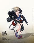  ak-74u_(girls_frontline) aks-74u ammunition_pouch ankle_strap arm_up armpits assault_rifle asymmetrical_footwear asymmetrical_legwear asymmetrical_pants bag baggy_clothes baggy_pants bangs blonde_hair blue_eyes blue_footwear blue_tubetop blush boots breasts camouflage camouflage_pants character_name choker cleavage combat_knife copyright_name cross-laced_footwear damaged fanny_pack fingerless_gloves floating_hair full_body girls_frontline gloves groin gun hair_between_eyes highres hood hooded_jacket infukun jacket knee_pads knife knife_holster lace-up_boots logo looking_at_viewer medium_breasts midriff off_shoulder official_art open_clothes open_jacket open_mouth pants pouch red_gloves rifle short_hair_with_long_locks sideboob sidelocks single_knee_pad solo strap strapless torn_clothes torn_jacket torn_pants trigger_discipline tsurime tubetop untied_boots weapon 