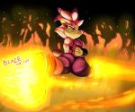  amber_eyes anthro big_butt blaze_the_cat breasts butt clothed clothing curves english_text feline female fire glowing glowing_eyes hair hi_res looking_back mammal small_breasts solo sonic_(series) text thick_thighs tight_outfit xaveknyne 