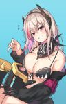  alternate_costume armband bandana bare_shoulders bikini_top black_bikini_top black_coat breasts cenangam cleavage collarbone dinergate_(girls_frontline) eyebrows_visible_through_hair fang flying_sweatdrops front-tie_bikini front-tie_top girls_frontline grin hair_ornament head_tilt large_breasts long_hair long_sleeves looking_at_viewer m4_sopmod_ii_(girls_frontline) multicolored_hair musical_note nail_polish off_shoulder parted_lips pink_hair red_eyes red_nails ro635_(dinergate) shiny shiny_hair silver_hair simple_background sketch smile solo spoilers streaked_hair swimsuit symbol-shaped_pupils two-tone_hair 