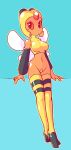  arthropod band-aid bandage bottomless clothed clothing female hi_res japanese_clothing lin_(nekuzx) maebari mouthless navel nekuzx nintendo pok&eacute;mon pok&eacute;mon_(species) solo vespiquen video_games 