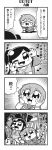  &gt;_&lt; 1girl 4koma :3 :d arm_up bangs bkub blush closed_eyes comic crying dj_copy_and_paste emphasis_lines eyebrows_visible_through_hair fang fireworks glasses greyscale halftone hands_on_own_face hat headphones highres honey_come_chatka!! japanese_clothes jumping komikado_sachi long_hair microphone monochrome musical_note night ninja one_eye_closed one_knee open_mouth shirt short_hair shouting shuriken side_ponytail sidelocks simple_background single_tear smile sparkling_eyes speaker speech_bubble swept_bangs talking tayo tears translation_request two-tone_background two_side_up 