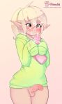  &lt;3 &lt;3_eyes blood_elf blush bottomless clothed clothing cum cum_on_clothing cum_on_face elf erection fan_character girly handjob hoodie hoodie_(artist) humanoid male male/male max_(hoodie) not_furry orgasm penis sex solo sweater video_games warcraft 