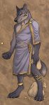  2018 4_toes 5_fingers anthro barefoot black_nose canine clothed clothing digital_media_(artwork) digitigrade dog male mammal rukis simple_background smile solo standing toes 