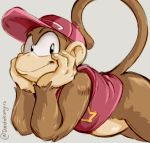  2018 bottomless brown_fur clothed clothing dandi diddy_kong donkey_kong_(series) fur hat looking_at_viewer male mammal monkey nintendo primate smile solo video_games 