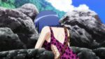  00s 1girl animated animated_gif ass choukun hair_ornament huge_ass koihime_musou purple_eyes short_hair sky swimsuit 
