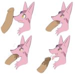  2018 canine chest_tuft cum cum_in_mouth cum_inside digital_drawing_(artwork) digital_media_(artwork) disembodied_penis ejaculation erection eyeliner fak&eacute;mon fangs fellatio female feral frown fur gem half-closed_eyes hissune hybrid long_penis looking_pleasured makeup male male/female mammal markings multicolored_fur nintendo nude open_mouth oral oral_penetration penetration penis pink_body pink_fur pok&eacute;mon purple_markings saliva sex simple_background smile sucking tongue tongue_out tuft unknown_artist video_games white_fur yellow_eyes 