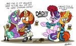 angry beverage bobthedalek cloak clothing coffee english_text equine eyewear female feral firelight_(mlp) friendship_is_magic glasses horn male mammal my_little_pony scarf simple_background starlight_glimmer_(mlp) stellar_flare_(mlp) sunburst_(mlp) text unicorn wallet white_background 