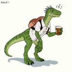  backpack beverage bottomless clothed clothing coffee dinosaur nameless00 shirt solo 