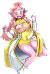  :o areola_slip areolae blush breasts chronoa circlet commentary_request dragon_ball dragon_ball_heroes earrings highres jewelry large_breasts long_hair older pink_hair pink_skin pointy_ears pomeranianko potara_earrings solo torn_clothes yellow_eyes 