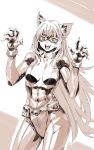  :d animal_ear_fluff animal_ears archvermin bangs belt black_cat_(marvel) black_cat_(marvel)_(cosplay) black_hanekawa bodysuit breasts breasts_apart cat_ears center_opening claws collarbone commentary cosplay covered_navel domino_mask english_commentary gloves hands_up hanekawa_tsubasa highres long_hair looking_at_viewer marvel mask medium_breasts monochrome monogatari_(series) open_mouth paw_pose simple_background skin_tight slit_pupils smile solo spider-man_(series) spot_color standing straight_hair superhero teeth trait_connection utility_belt very_long_hair yellow_eyes 