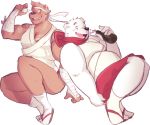  2016 anthro bear blush brown_fur clothed clothing duo fur male mammal pancake_(artist) polar_bear sake_hachimitsu scarf shirane_kan slightly_chubby utau white_fur 