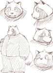  12beat13 2016 anthro belly blush canine clothed clothing crying male mammal overweight overweight_male shirt simple_background solo tanuki tears white_background 