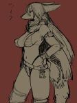  anthro belt bra breasts canine clothed clothing female hair hi_res japanese_text long_hair mammal navel scarf simple_background sketch solo text toco_(artist) translation_request underwear 
