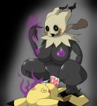 2018 anthro anthrofied big_breasts breasts cowgirl_position cum cum_in_pussy cum_inside ejaculation erection female front_view male male/female mammal mimikyu nintendo nipples on_top penetration penis pikachu pok&eacute;mon pok&eacute;mon_(species) pussy rodent sex simple_background size_difference smile tonytoran unconscious vaginal vaginal_penetration video_games 