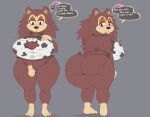  2018 4_fingers 4_toes animal_crossing anthro belly big_breasts big_butt bikini biped blush breasts butt clothed clothing digital_media_(artwork) english_text female front_view half-closed_eyes hedgehog hi_res huge_breasts keyhole_bra looking_back mammal navel nintendo nipple_bulge rear_view sable_able short_stack shy signirsol slightly_chubby solo standing swimsuit text thick_thighs toes video_games voluptuous wide_hips 